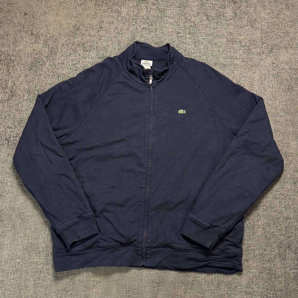 Lacoste Full Zip Track Jacket Mens Size 7 XL Navy Blue Embroidered Logo Sporty